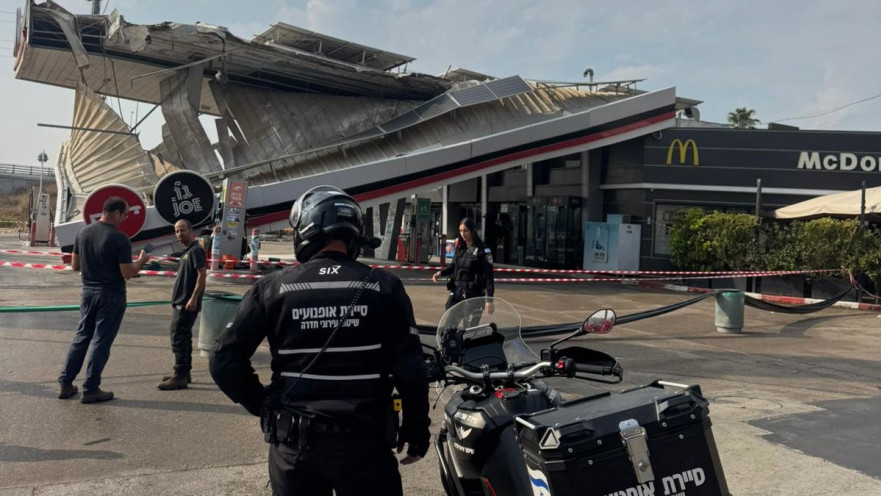 גג של תחנת דלק קרס במחלף גבעת אולגה