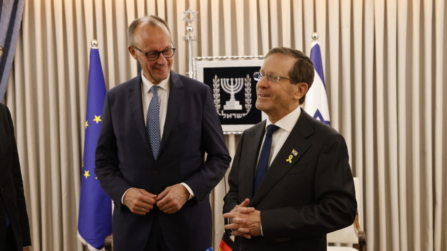 הנשיא יצחק הרצוג וקנצלר גרמניה פרידריך מרץ