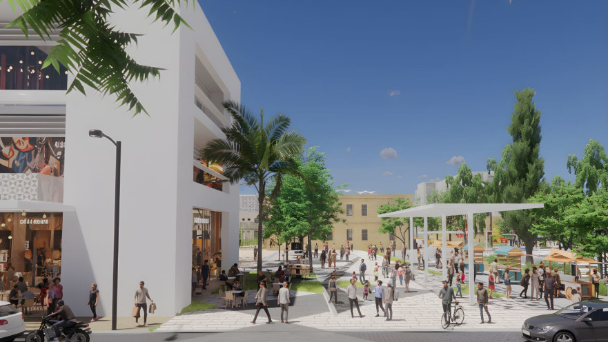 הדמיה של התוכנית לבסיס מטה פיקוד הדרום בבאר שבע