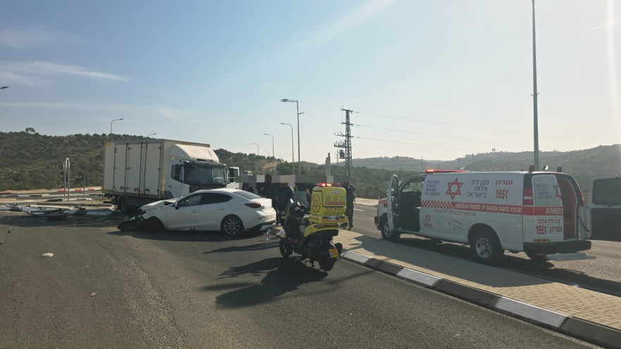 זירת התאונה בכביש 611 סמוך למצפה אילן
