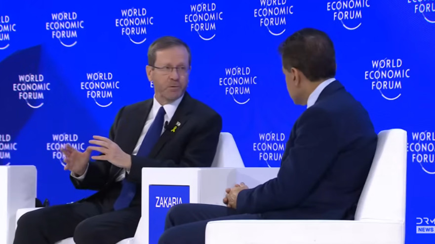 נשיא המדינה יצחק הרצוג בראיון ל-CNN בפורום הכלכלי בדאבוס