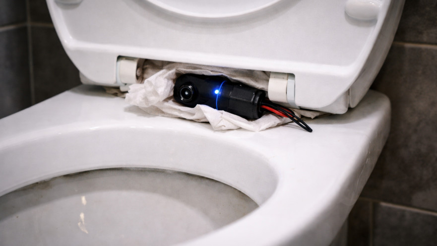 מצלמה נסתרת באסלה ציבורית