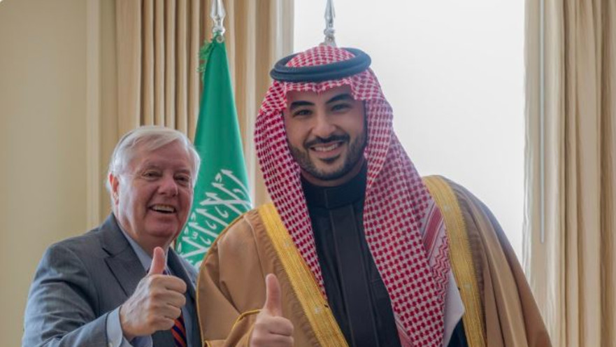 שר ההגנה הסעודי, ח'אלד בן סלמאן והסנאטור האמריקאי, לינדזי גרהאם