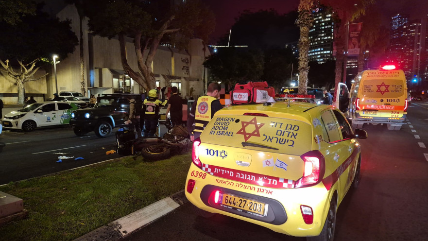 מזירת התאונה בתל אביב