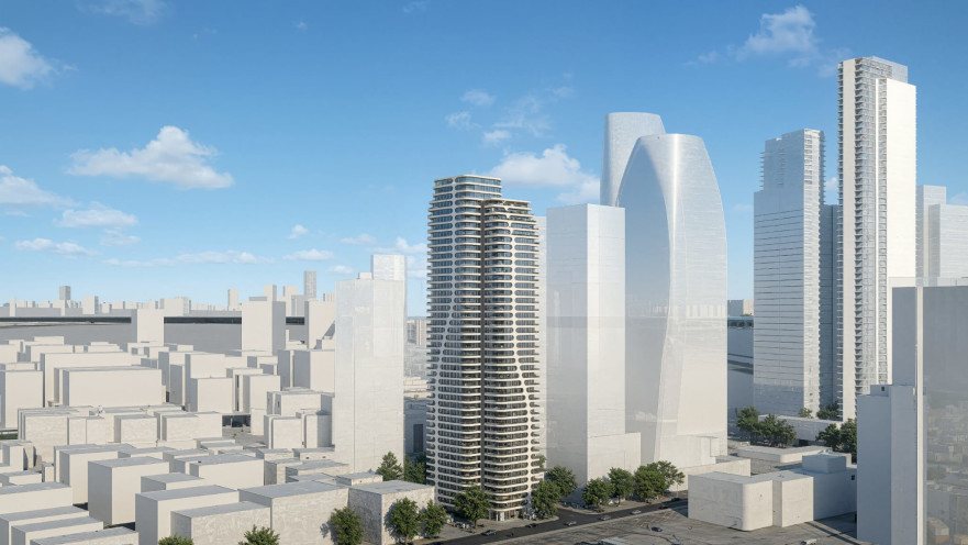 המגדל שיוקם במתחם שנפגע מהטיל בז'בוטינסקי