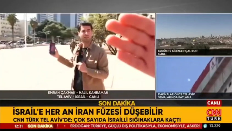 הכתב הטורקי שנעצר בשידור חי מול הקריה