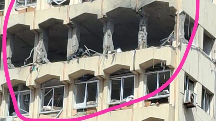 משרדי חמאס בצידון שהותקפו על ידי ישראל