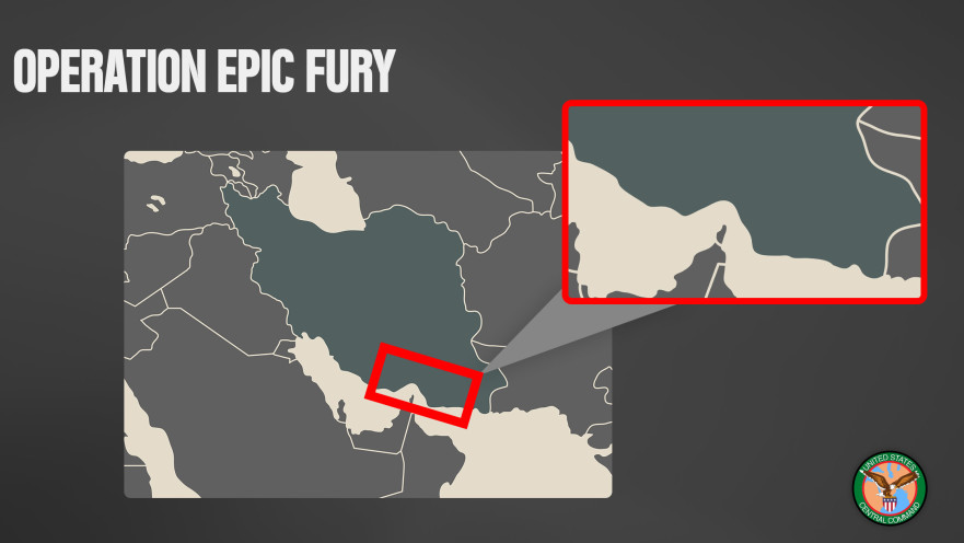 אילוסטרציה תקיפות צבא ארה"ב ליד מיצרי הורמוז, סנטקום