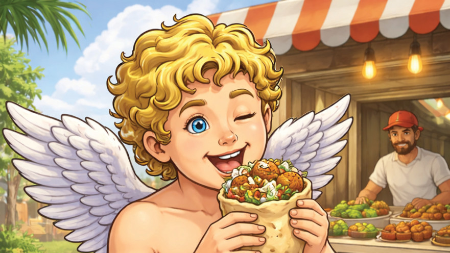 קופידון אוכל פלאפל