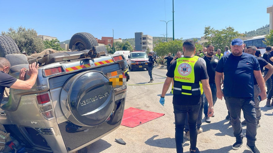 זירת תאונת הדרכים בסכנין