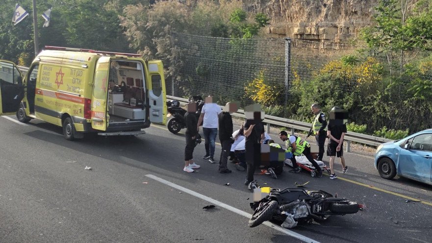 תאונת אופנוע במחלף חמד: צעיר בן 18 נפצע באורח בינוני