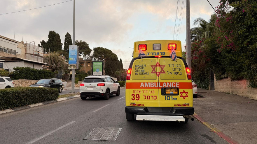 זירת התאונה ברחוב טשרניחובסקי בחיפה