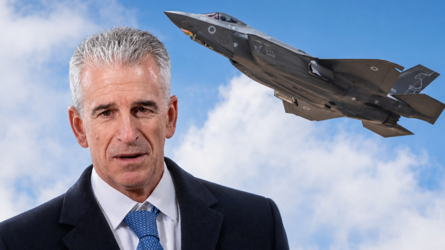 דדי ברנע על רקע מטוס F-35