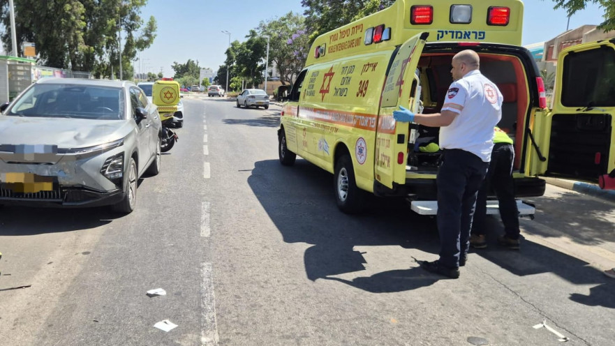 זירת התאונה ברחוב הכלנית בבית דגן