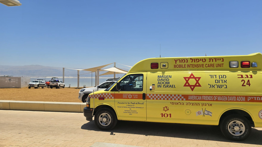 זירת הטביעה בים המלח, אמבולנס מד"א