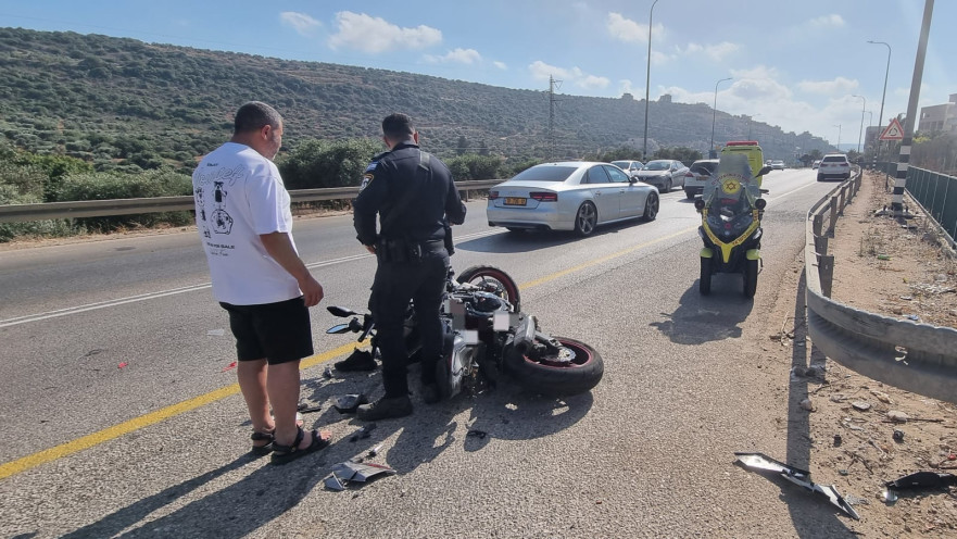 תאנות אופנוע בכביש 66 סמוך לדייר חנא: 2 גברים נפצעו באורח קשה ובינוני