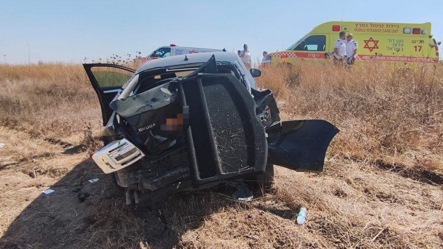 זירת התאונה בכביש 6 סמוך למחלף שורק