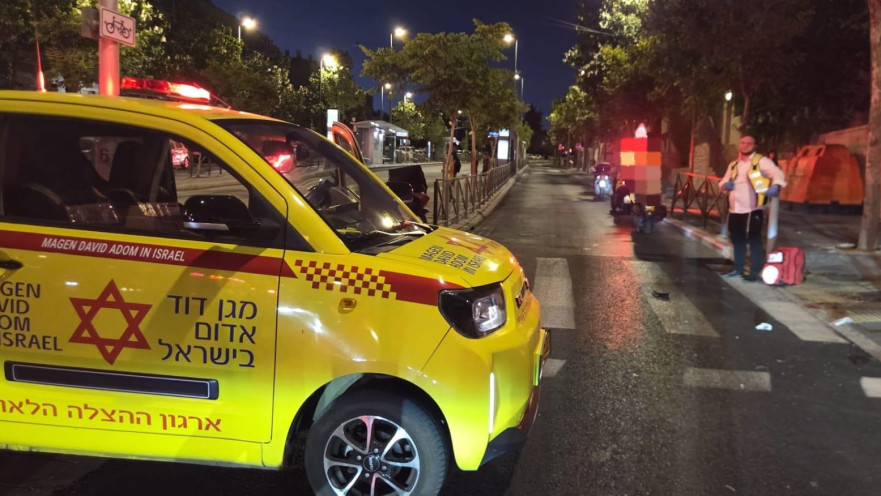 זירת התאונה ברחוב ארתור הנטקה בירושלים
