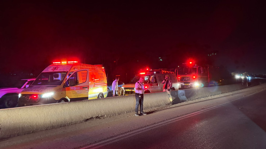 זירת התאונה בכביש 25