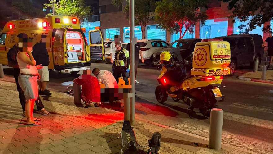 זירת התאונה ברחוב מח"ל בתל אביב