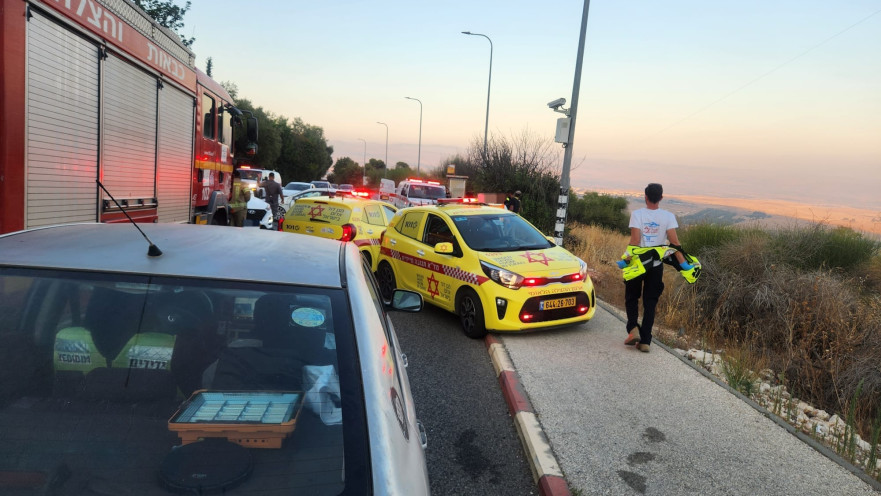 זירת התאונה בכביש 8900 בסמוך לצפת