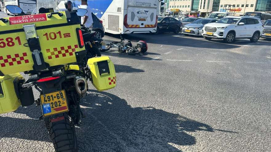 זירת התאונה בפינת רחוב נח"ל באשקלון