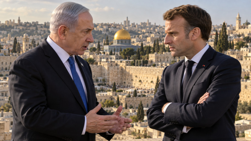 עמנואל מקרון ובנימין נתניהו