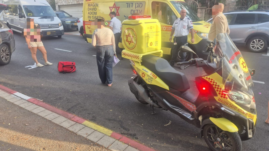 זירת התאונה ברחוב דניה בחיפה