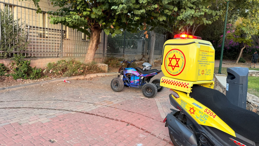 זירת התהפכות הטרקטורון ברחוב האורן בקריית אתא