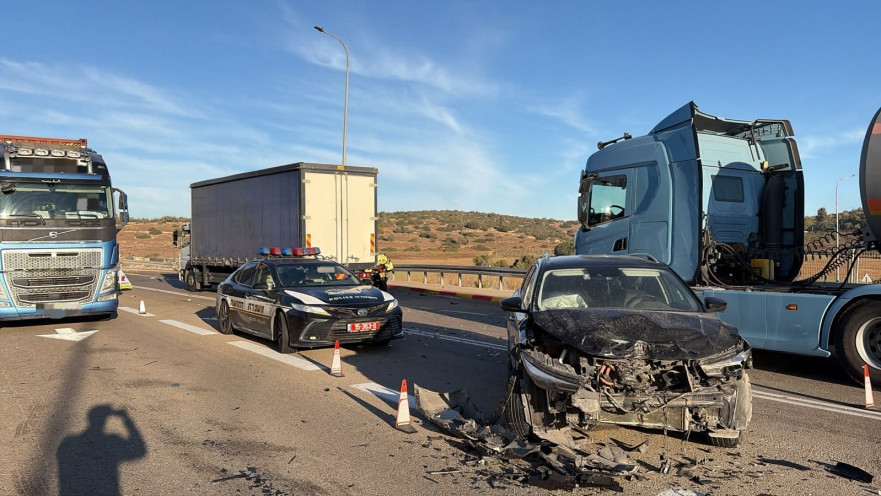זירת התאונה בכביש 35