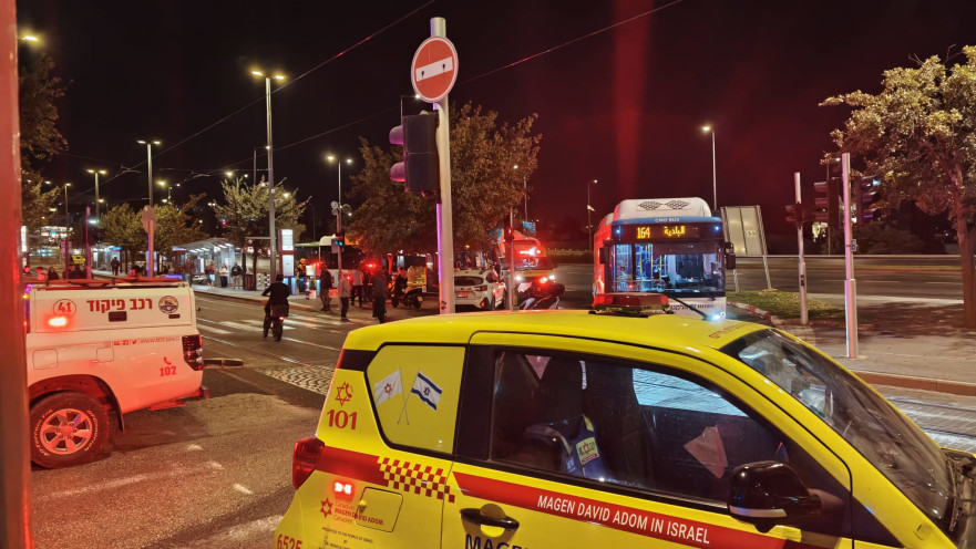 זירת התאונה בשדרות חיים ברלב בירושלים