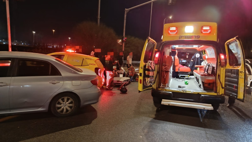 זירת התאונה בצומת רכבת ראש העין צפון