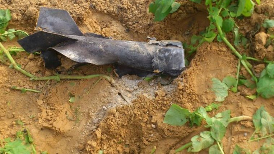 הרקטה שאותרה בתוך שדה של תפו"א