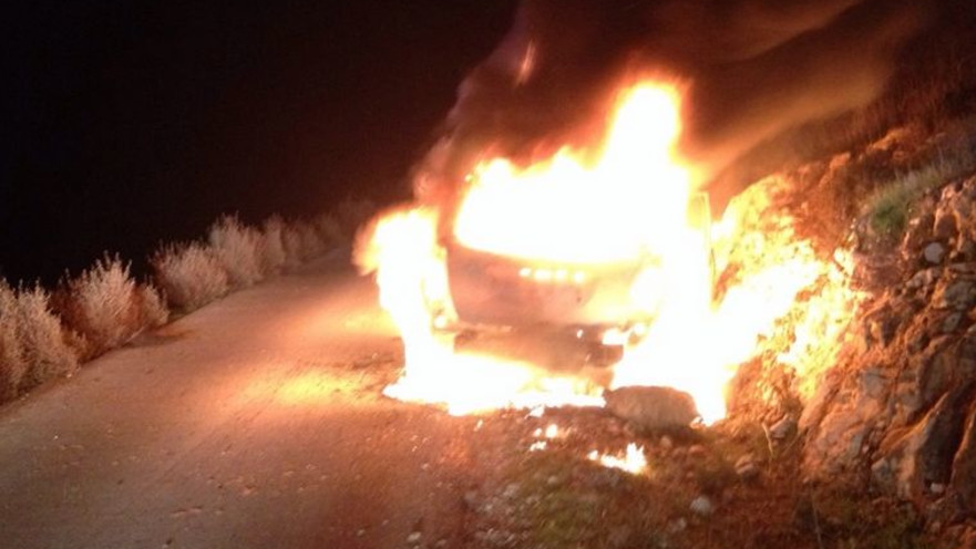 הרכב שעלה באש במעלה שומרון