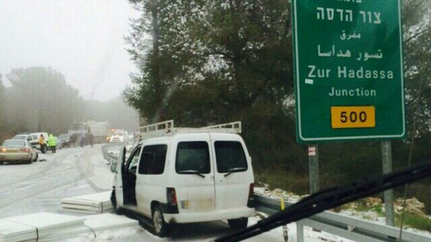 מקום התאונה בצור הדסה