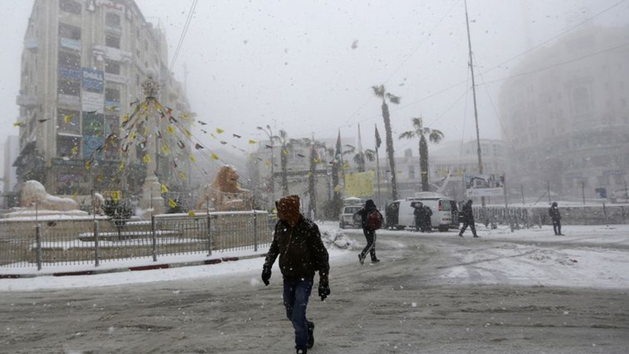 סופת שלגים ברמאללה