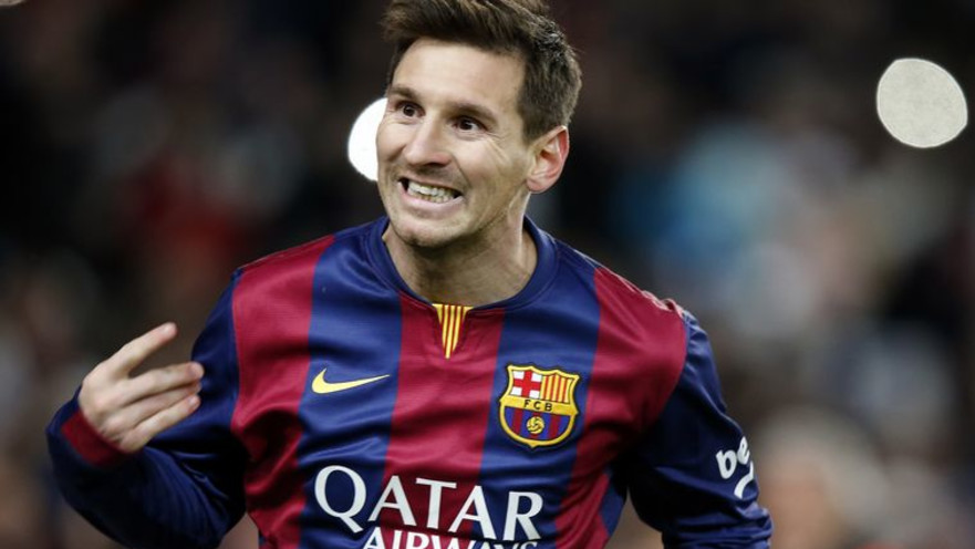 מסי חוגג את שער הניצחון מול אתליטיקו בגביע המלך