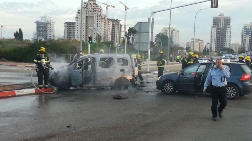 זירת הפיצוץ בהוד השרון