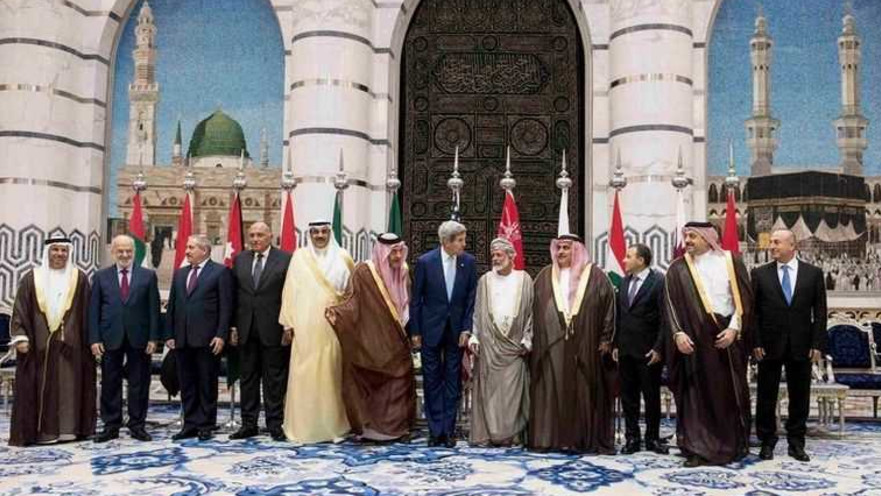 ג'ון קרי במפגש עם מנהיגי הליגה הערבית 