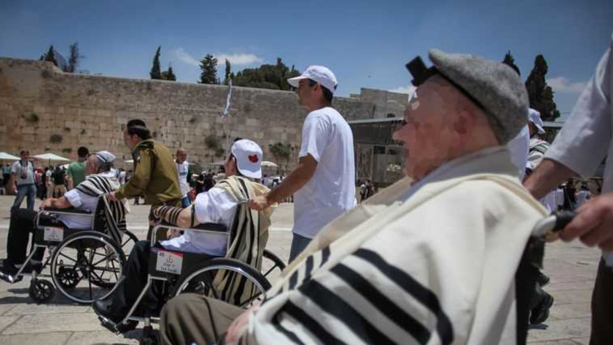 מתנדבים יחד עם ניצולי שואה בכותל, ארכיון