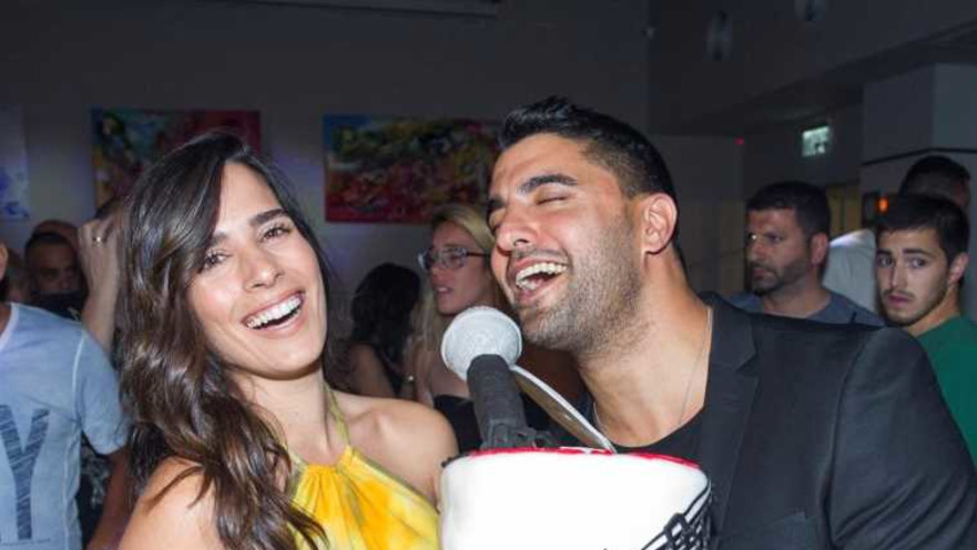 משה פרץ ואשתו ביום הולדתו 