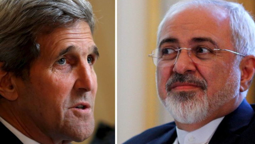 מוחמד ג'וואד זריף, שר החוץ של איראן וג'ון קרי, מזכיר המדינה של ארה"ב