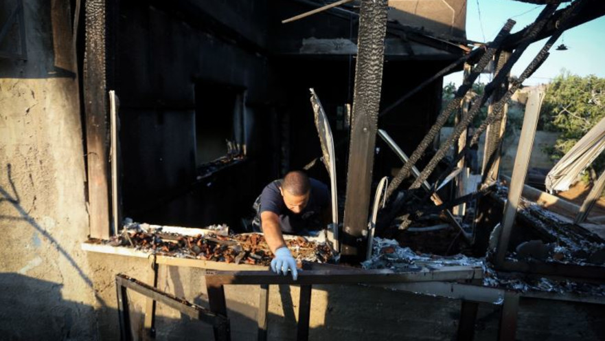 הבית שהוצת בכפר דומא