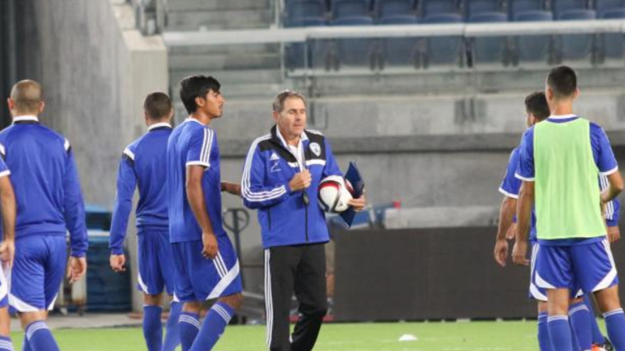 דור פרץ ואלי גוטמן באימון נבחרת ישראל