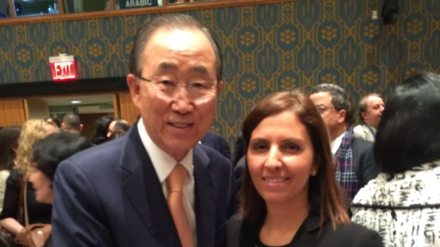 השרה גילה גמליאל ומזכ"ל האו"ם באן קי-מון