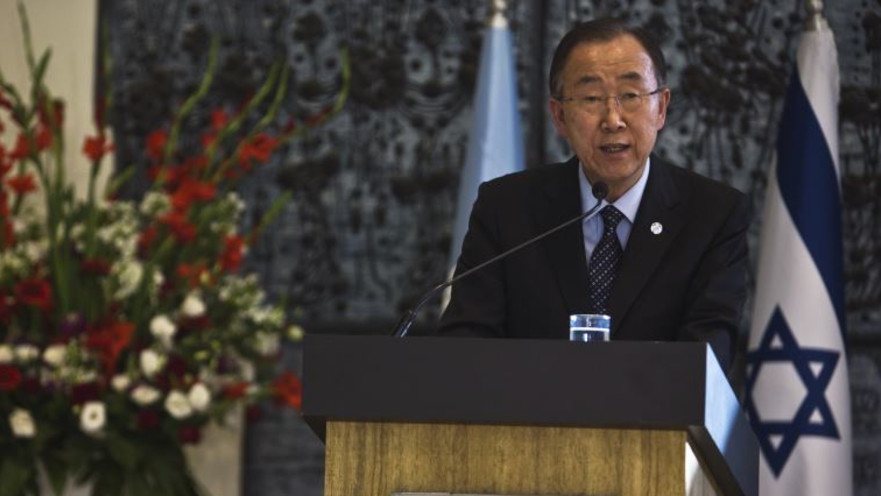 מזכ"ל האו"ם באן קי מון במהלך הביקור בישראל
