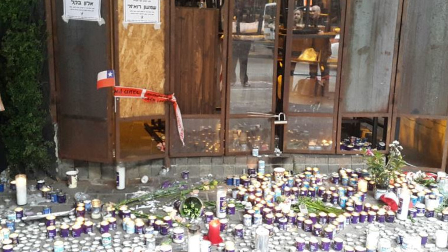 זירת הפיגוע ברחוב דיזינגוף בתל אביב