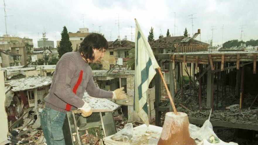 בניין ברמת גן שנפגע בטיל סקאד במלחמת המפרץ