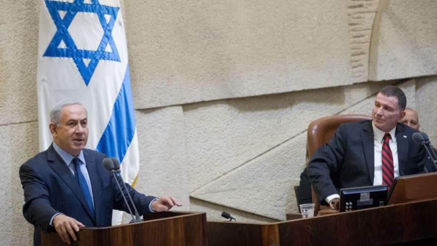בנימין נתניהו ויולי אדלשטיין בכנסת