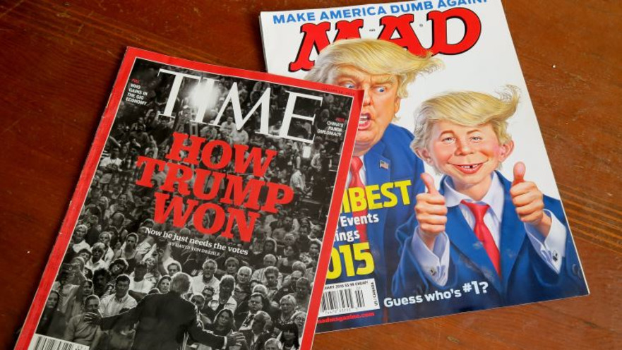 טראמפ על שערי העיתונים MAD ו-TIME